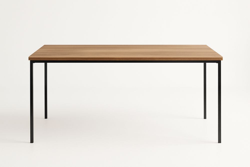 Table rectangulaire en bois et métal 140x80x75 cm Marron Noir