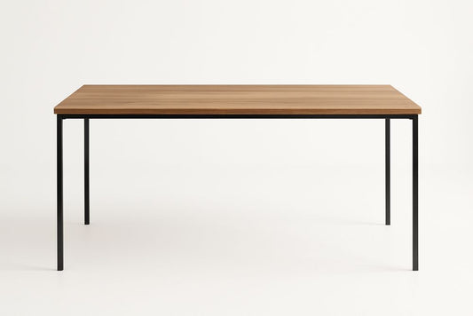 Table rectangulaire en bois et métal 140x80x75 cm Marron Noir