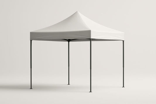 Tente pliante 3x3m polyester cadre acier Blanc