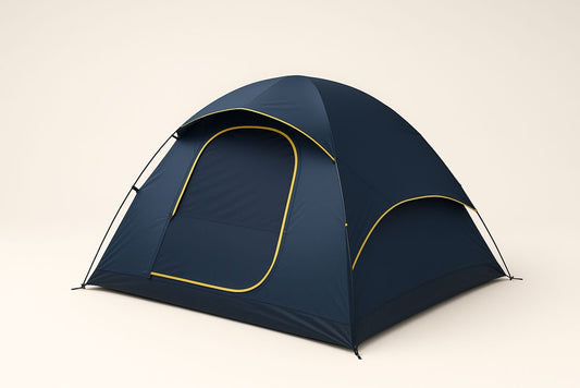 Tente Camping Dôme 4 Places Polyester Bleu et Jaune 
