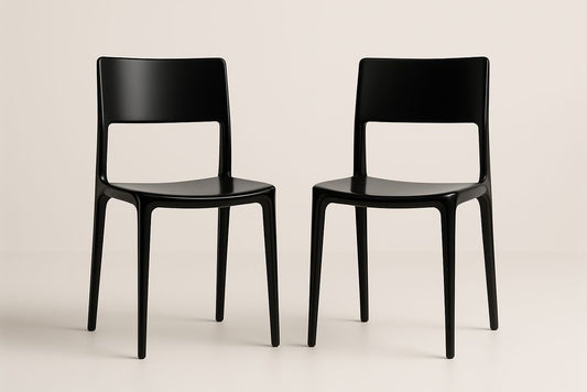 Chaises noires en plastique Polypropylène 45x50x85 cm 
