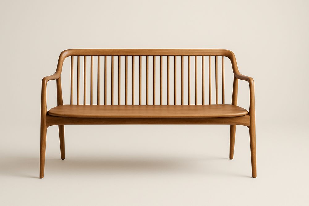 Banc en bois massif marron clair