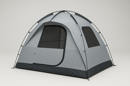 Tente de camping dôme 4 personnes polyester imperméable Gris/Noir