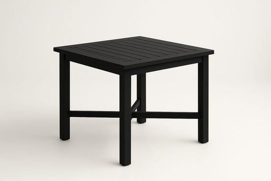 Table carrée extérieure en aluminium noir 