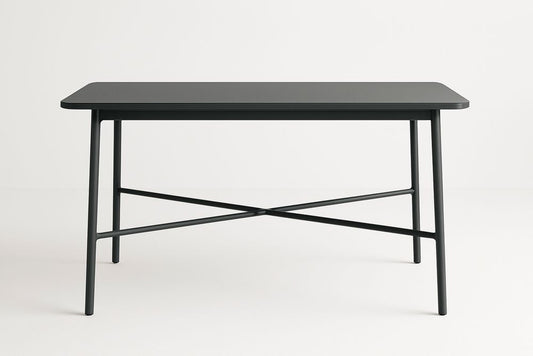 Table rectangulaire en métal noir 140 cm