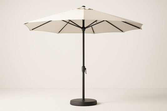 Parasol d'Extérieur Rond en Aluminium et Polyester Beige Ø300 cm
