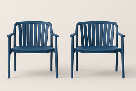 Lot de 2 Chaises de Jardin en Plastique Bleu