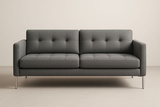 Canapé 2 Places Tissu Métal Gris