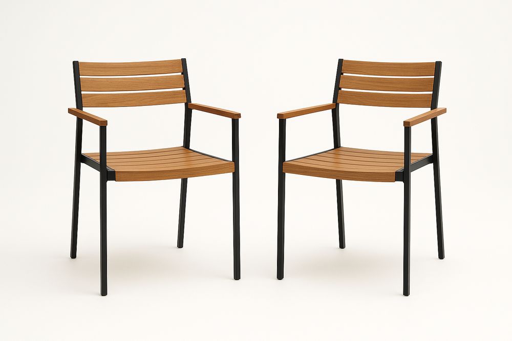 Chaise en Polywood et Acier avec Accoudoirs